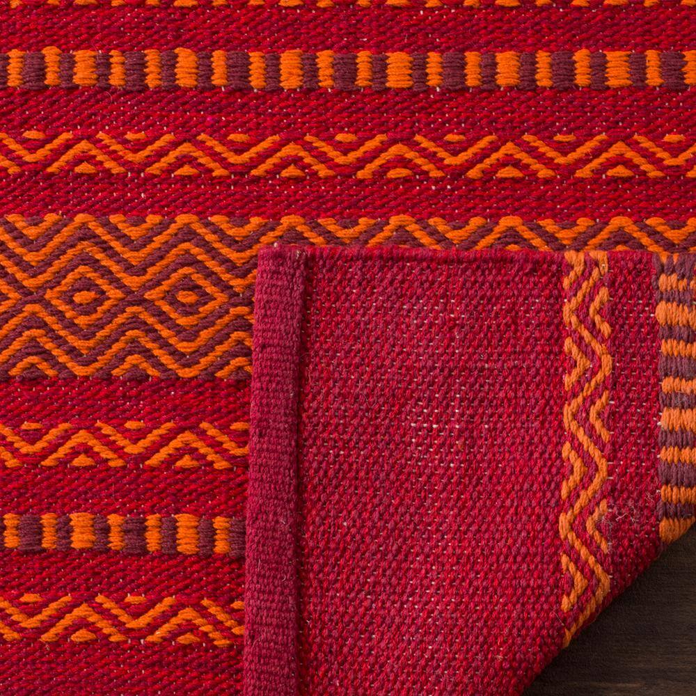 Montauk Red and Orange Handwoven Cotton Area Rug 6' x 9'