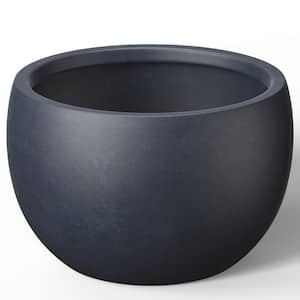 Lightweight 11.5 in. x 8 in. Granite Gray Extra Large Tall Round Concrete Plant Pot/Planter for Indoor and Outdoor