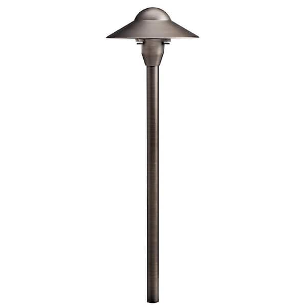 KICHLER Low Voltage 6 in. Centennial Brass Hardwired Weather Resistant Dome Path Light with No Bulbs Included