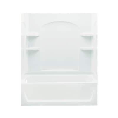 Ensemble 32 in. x 60 in. x 74 in. Bath and Shower Kit with Left-Hand Drain in White