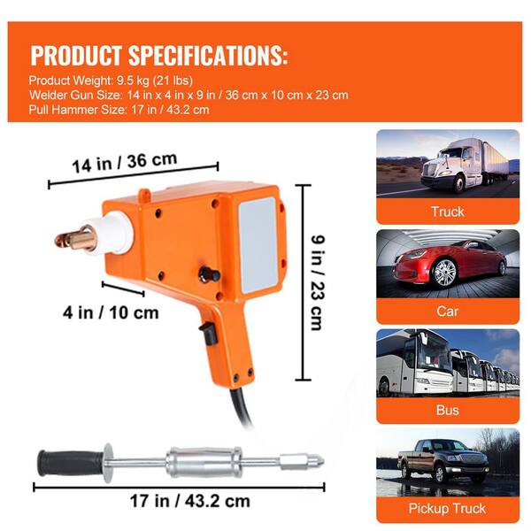 Set Di Accessori Per Spotter 86 Pezzi - Per Riparare Ammaccature Carrozzeria, Con Pistola Saldatrice E Artigli