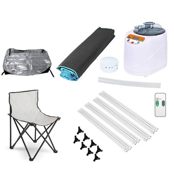 JOMEED 1-Person Indoor Portable Zip Sauna with Chair CC142 - The