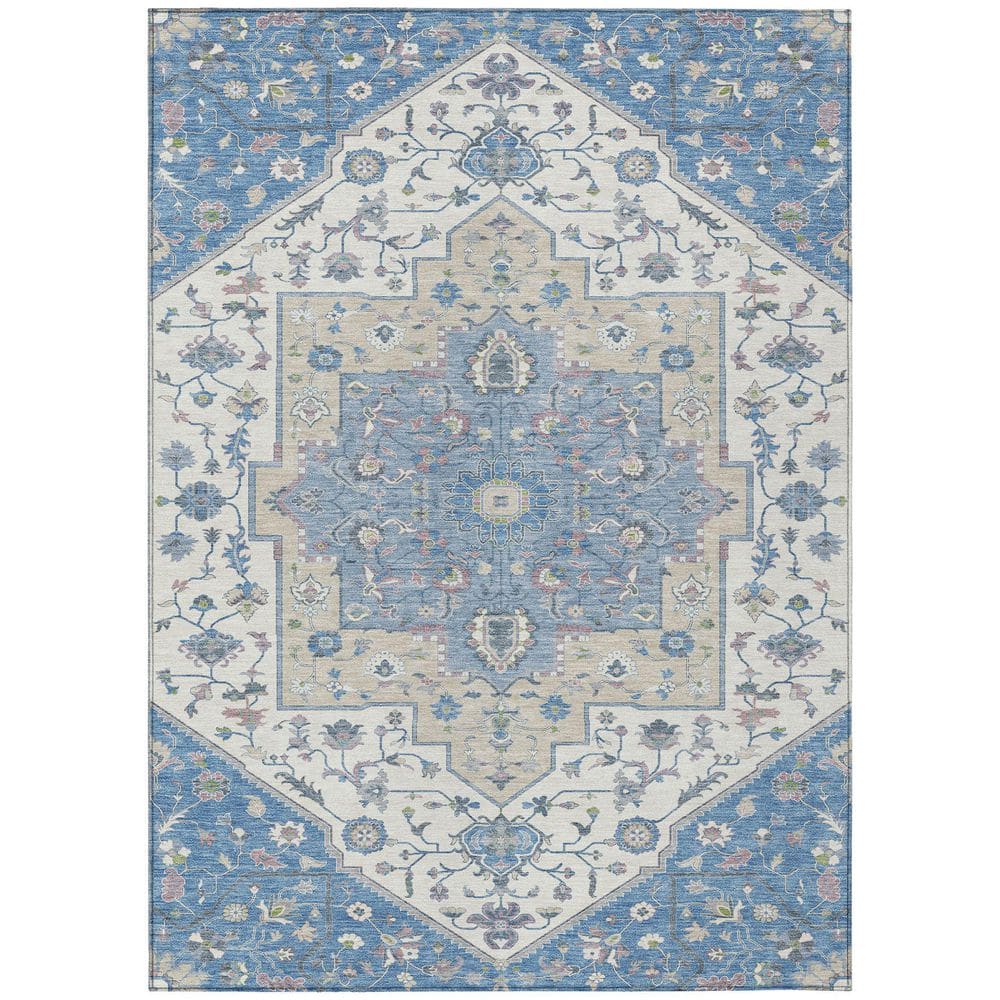 Chantille Machine Washable Indoor/Outdoor Abstract ACN2533 Denim 3 ft. x 4 ft. Area Rug price history on PriceWatchPro