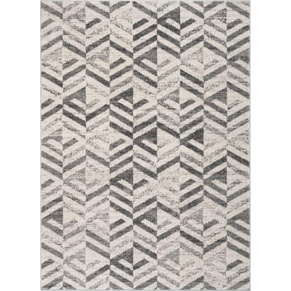 Well Woven Lisbon Cordoba Modern Geometric Diamond Pattern Grey 5 3  x 7 3  Area Rug