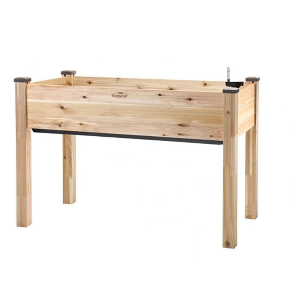 49 in. x 23 in. x 30 in. Self-Watering Elevated Cedar Garden Patio ...