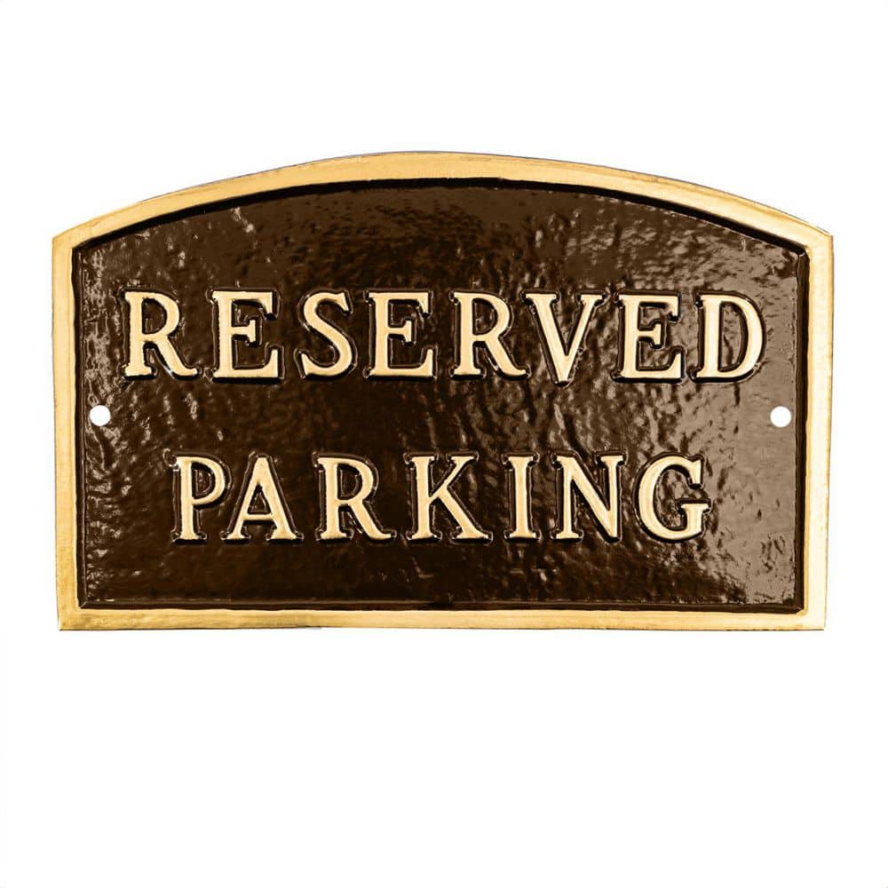 "13"" x 21"" Large Arch Reserved Parking Statement Plaque Sign-Oil Rubbed/Gold" price history on PriceWatchPro