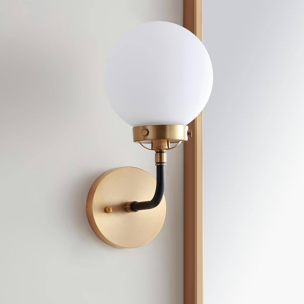 Caleb 11.75'' Antique Gold and Black LED Vanity Light