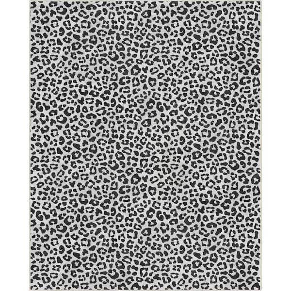 Well Woven Gray 9 ft. 10 in. x 13 ft. Animal Prints Leopard Contemporary Pattern Area Rug