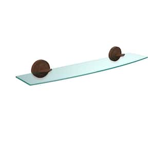 Regal 24 in. L x 3-1/8 in. H x 5 in. W Clear Glass Bathroom Shelf in Antique Bronze