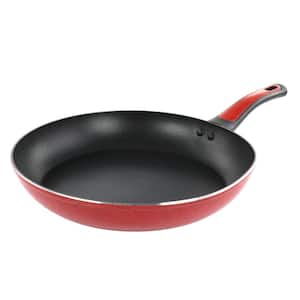 Claybon 12 in. Aluminum Nonstick Frying Pan in Speckled Red