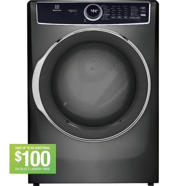 Electrolux 8 cu. ft. Titanium Front Load Perfect Steam Gas Dryer with LuxCare Dry and Instant Refresh