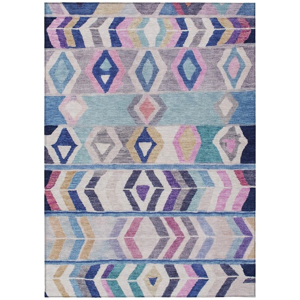 Chantille Machine Washable Indoor/Outdoor Abstract ACN2721 Blue 10 ft. x 14 ft. Area Rug
