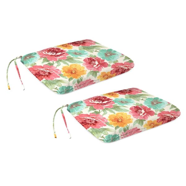 Jordan Manufacturing 15.5 in. L x 17 in. W x 2.5 in. T Rectangular Outdoor Seat Cushion in Muree Beach (2-Pack)
