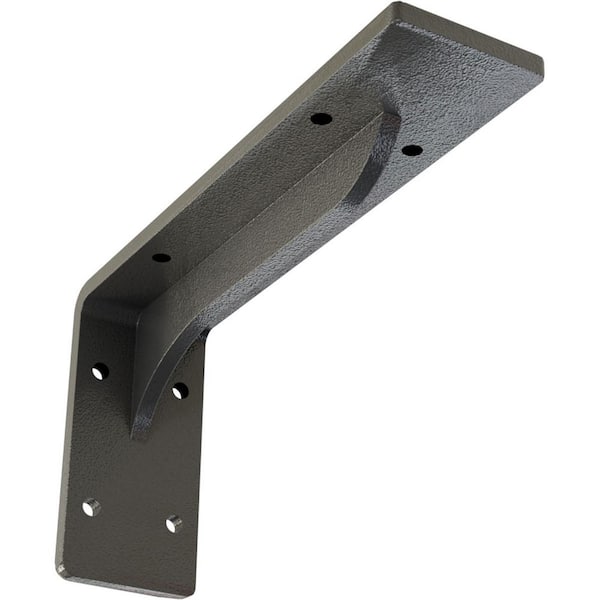 Ekena Millwork 2 in. x 4 1/4 in. x 8 in. Hammered Gray Embrey Steel Bracket