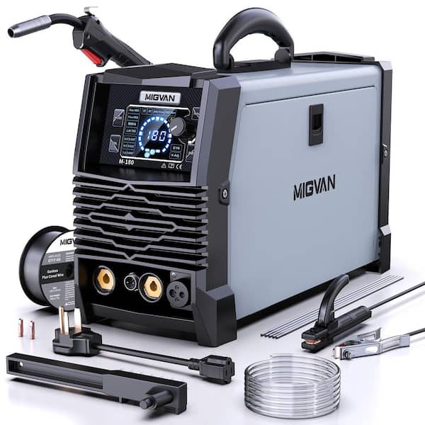 180 Amp 110V/220V 5-in-1 Synergic Electric Multi-Process Welder with 2T/4T Control