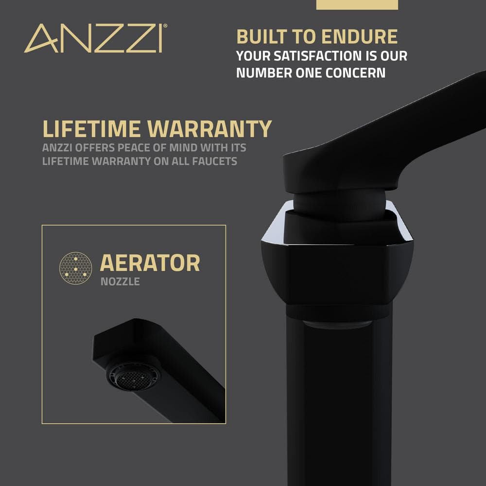Matte Black and Chrome Single Handle Bathroom Faucet