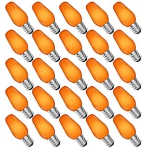0.5-Watt C7 LED Orange Replacement String Light Bulb Shatterproof Enclosed Fixture Rated UL E12 (25-Pack)