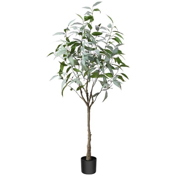 Cubilan 5 FT Artificial Eucalyptus Tree in Pot for Home Decor