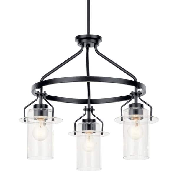 Kichler Everett 3-Light Black Industrial Chandelier