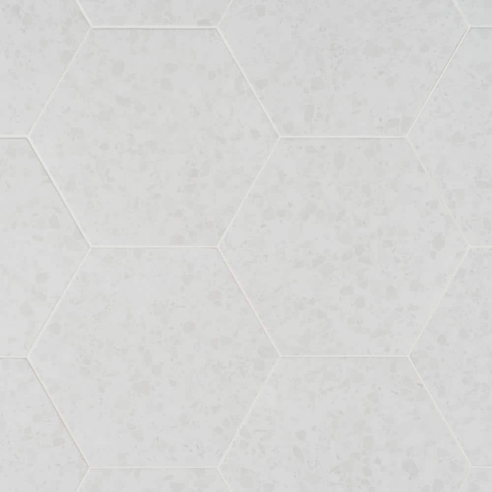 Malati White Matte Porcelain Hexagon Floor and Wall Tile
