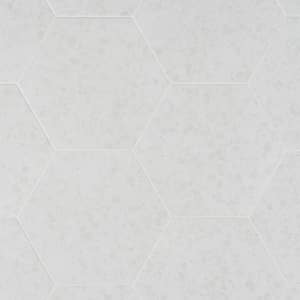 Malati White 12.5 in. x 14.5 in. Matte Porcelain Hexagon Floor and Wall Tile (10.51 sq. ft./Case)