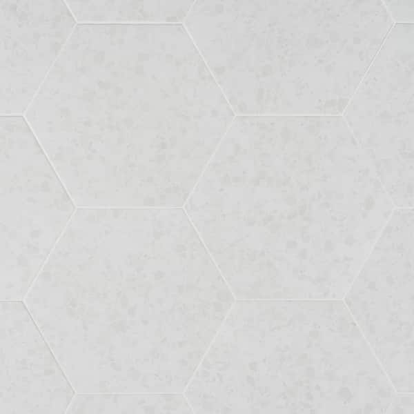 Ivy Hill Tile Malati White 12.5 in. x 14.5 in. Matte Porcelain Hexagon Floor and Wall Tile (10.51 sq. ft./Case)