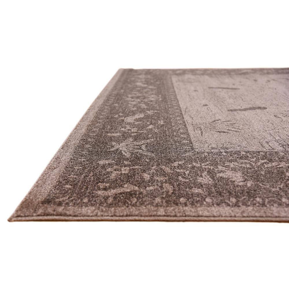 La Jolla 10' Square Brown Floral Synthetic Rug