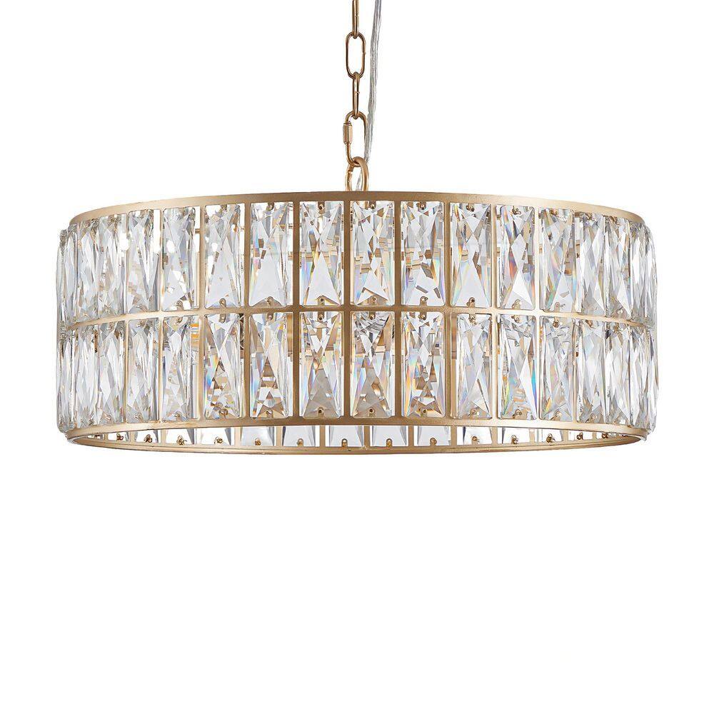 18 in. 5-Tier Round Golden Semi Flush Mount Crystal Chandelier Light Fixture For Living Room Dining Room Bedroom Hallway price history on PriceWatchPro
