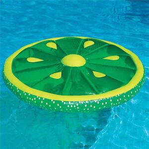 60 in. Inflatable Heavy-Duty Swimming Pool Lime Slice Float