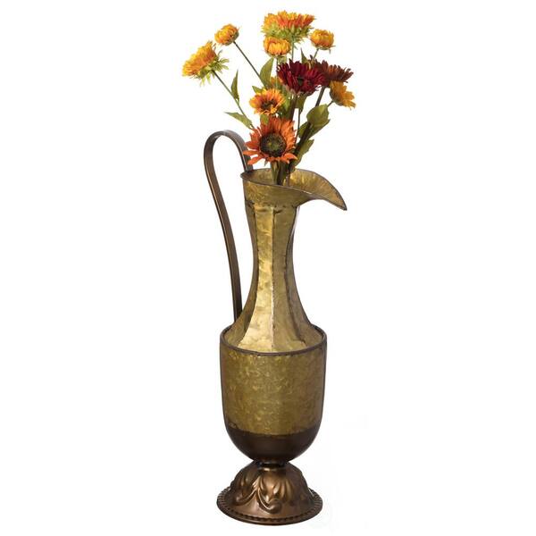 Antique Brass Hammered Vase - Haven Home & Gift