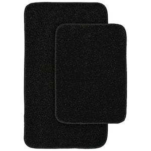 Gramercy Black Solid Polypropylene 2-Piece Bath Mat Set