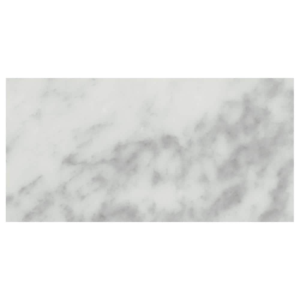Patara Stone Carrara White Polished 12 in. x 24 in. Marble Floor and Wall T