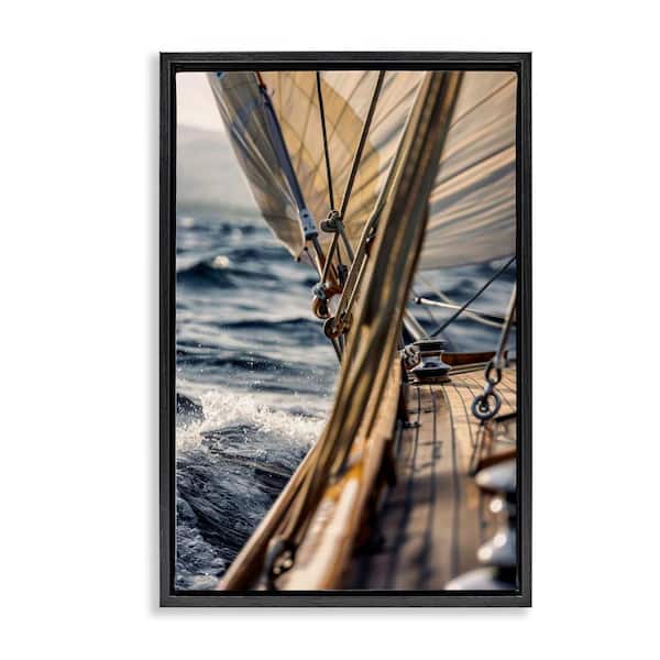 Stupell Industries Amidst The Blurring Sea by LSR Design Studio Black Floater Frame Typography Graphic Art Print 25 in. x 17 in.
