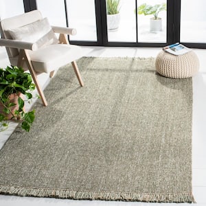 Natural Fiber Green/Beige Doormat 2 ft. x 4 ft. Woven Thread Area Rug
