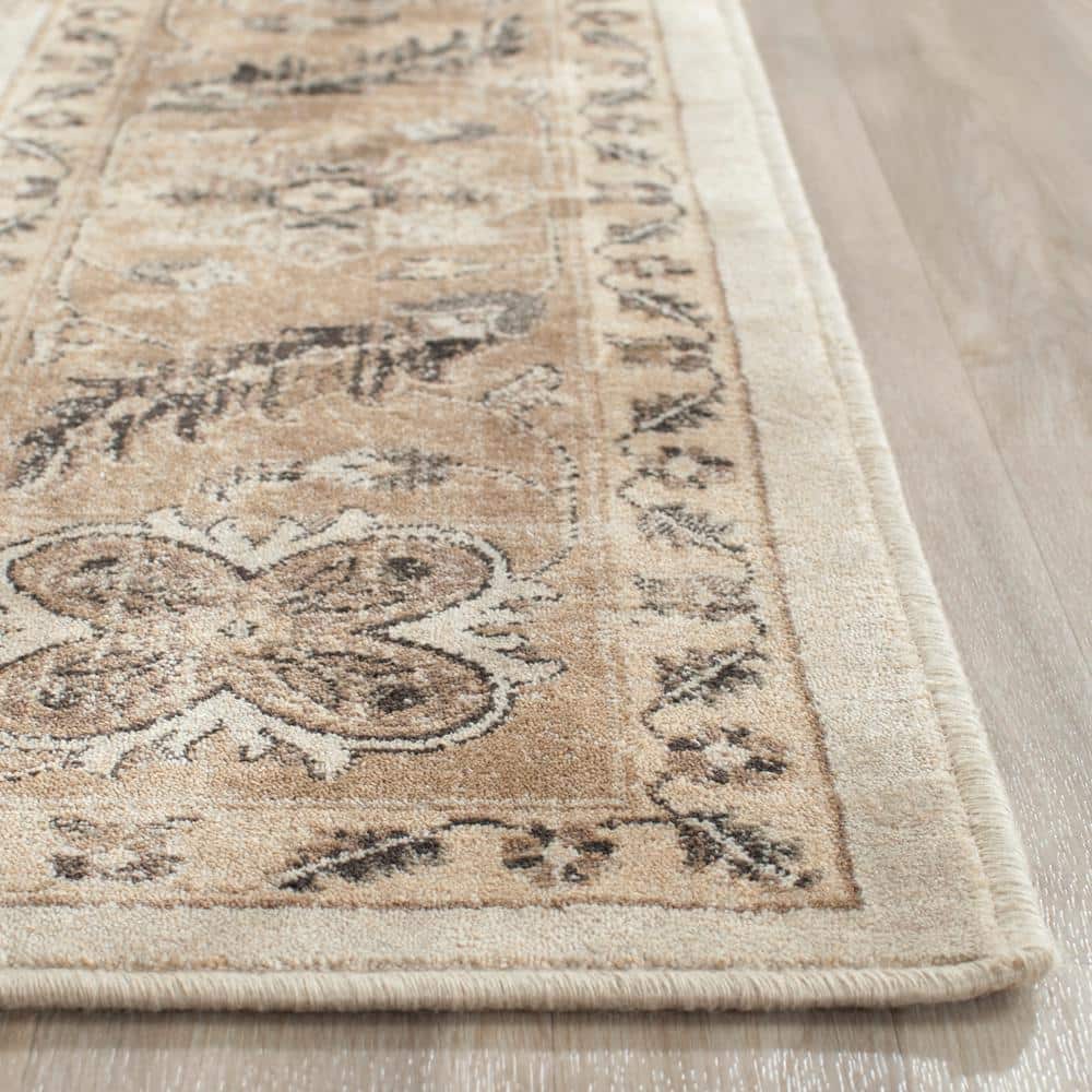 Vintage Stone and Caramel Hand-knotted Rectangular Area Rug
