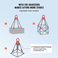 VEVOR Chain Sling, 5/16 in. x 10 ft. Lifting Chains with Hooks, G80 Engine Chain Hoist Lifts, 11000 lbs. Lifting Sling Chains DGDLHHMGFH1JG4PKZV0
