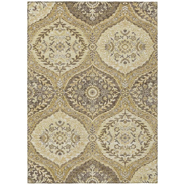 Chantille Machine Washable Indoor/Outdoor Abstract ACN2698 Gold 10 ft. x 14 ft. Area Rug