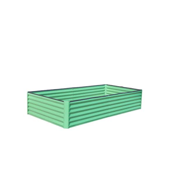 Mondawe 6 ft. x 3 ft. x 1 ft. Green Galvanized Steel Rectangular Outdoor Raised Garden Bed