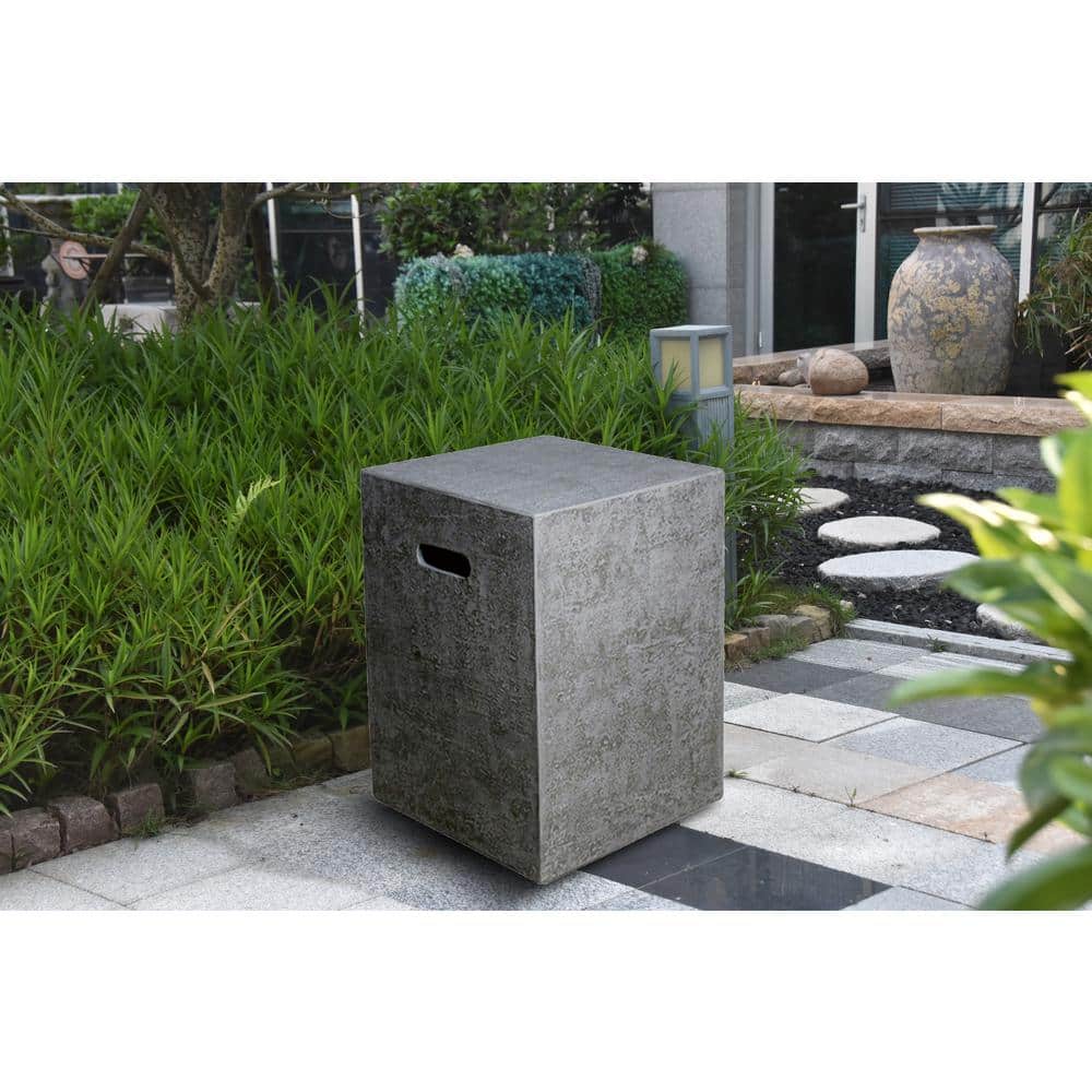 Light Gray Square Concrete Propane Tank Cover