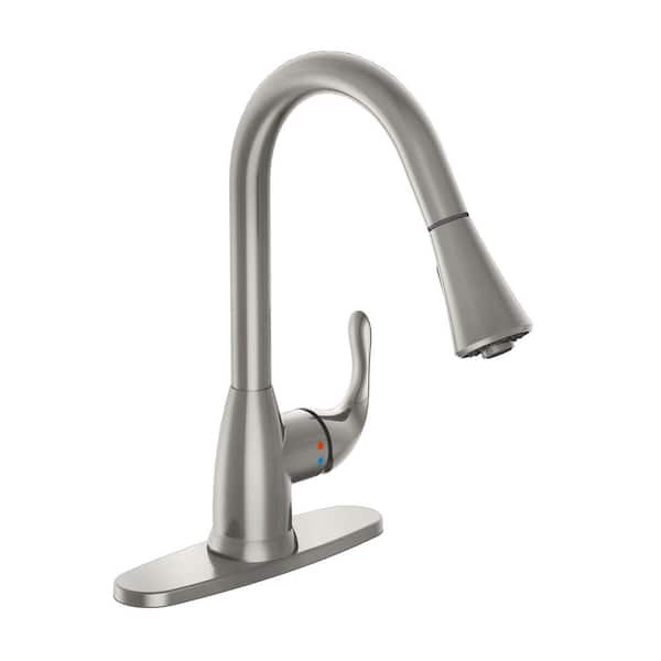 Glacier Bay Alima Single-Handle Pull Down Sprayer Kitchen Faucet in Brushed Nickel