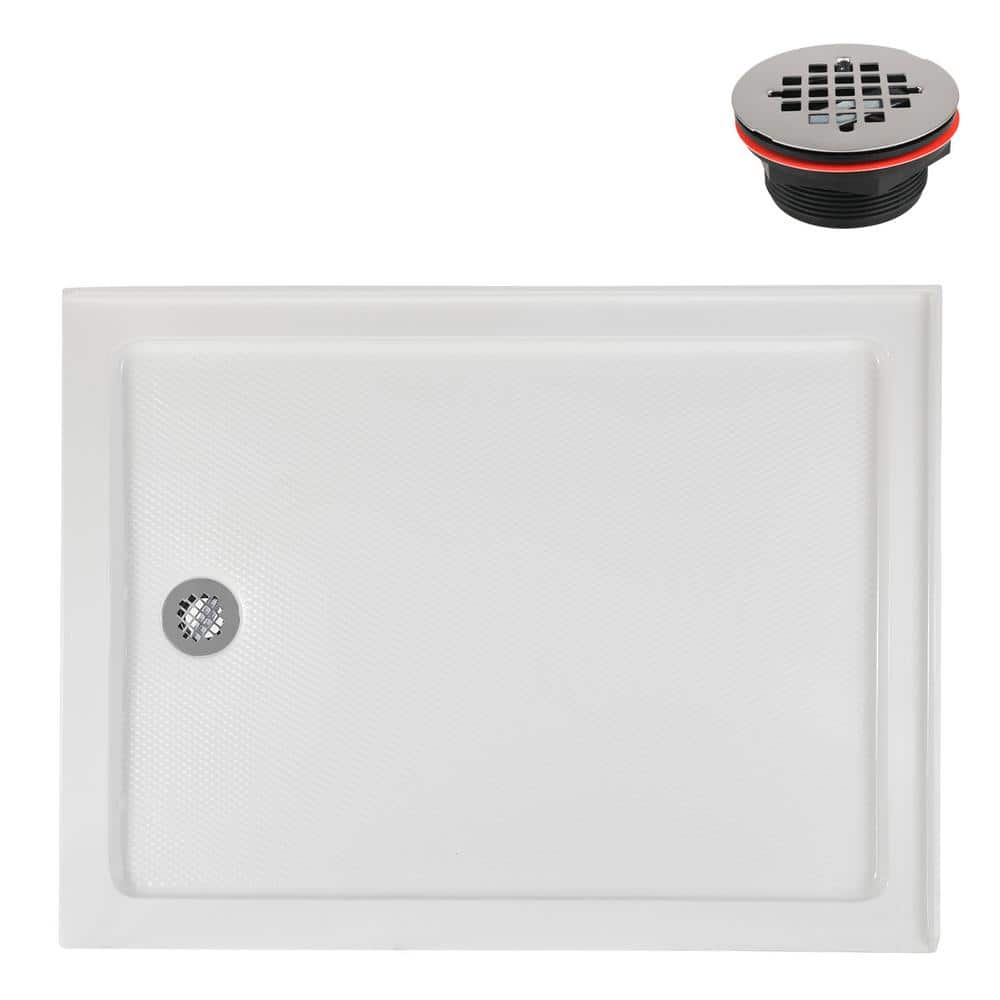 48'' x 36'' Glossy White Acrylic Rectangular Shower Base