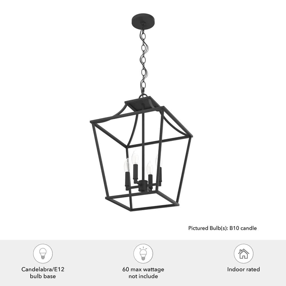 Laurel Ridge 15.5" Black Aluminum LED Lantern Pendant