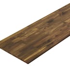 6 ft. L x 25.5 in. D, Acacia Butcher Block Standard Countertop in Brown with Square Edge