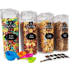 4-Piece/4L Airtight Food Storage Containers Set for Kitchen and Pantry Organization, Cereal Storage Container, BPA Free
