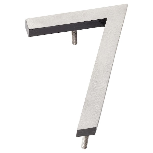 Montague Metal Products 10 in. Satin Nickel/Black 2 Tone Aluminum Floating or Flat Modern House Number 7