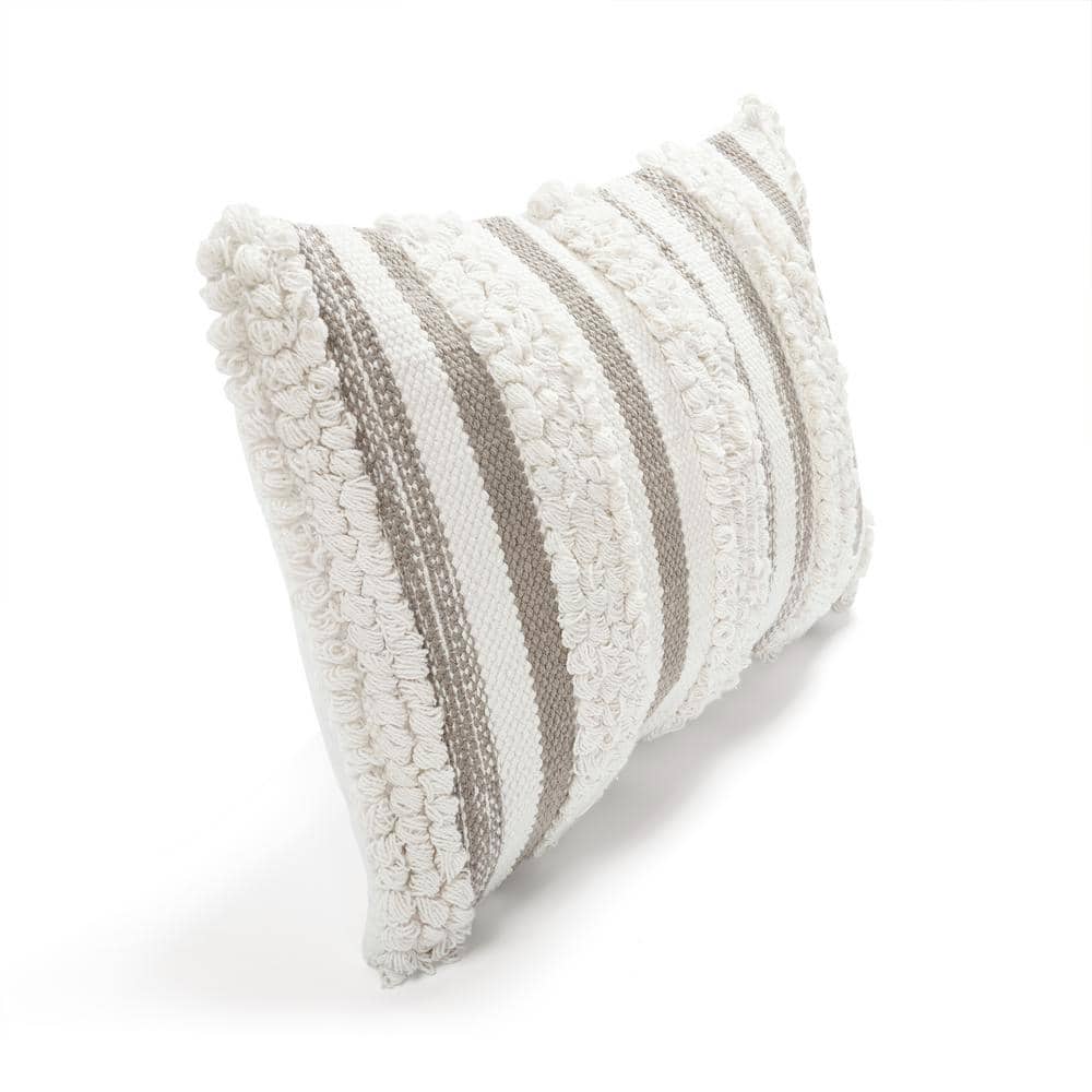 Neutral Cotton Striped 13" x 20" Decorative Pillow Cover