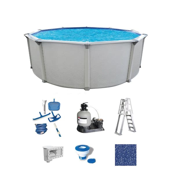 Huntington 30 ft. Round 54 in. Deep Above Ground Hard Sided Standard Pool Package