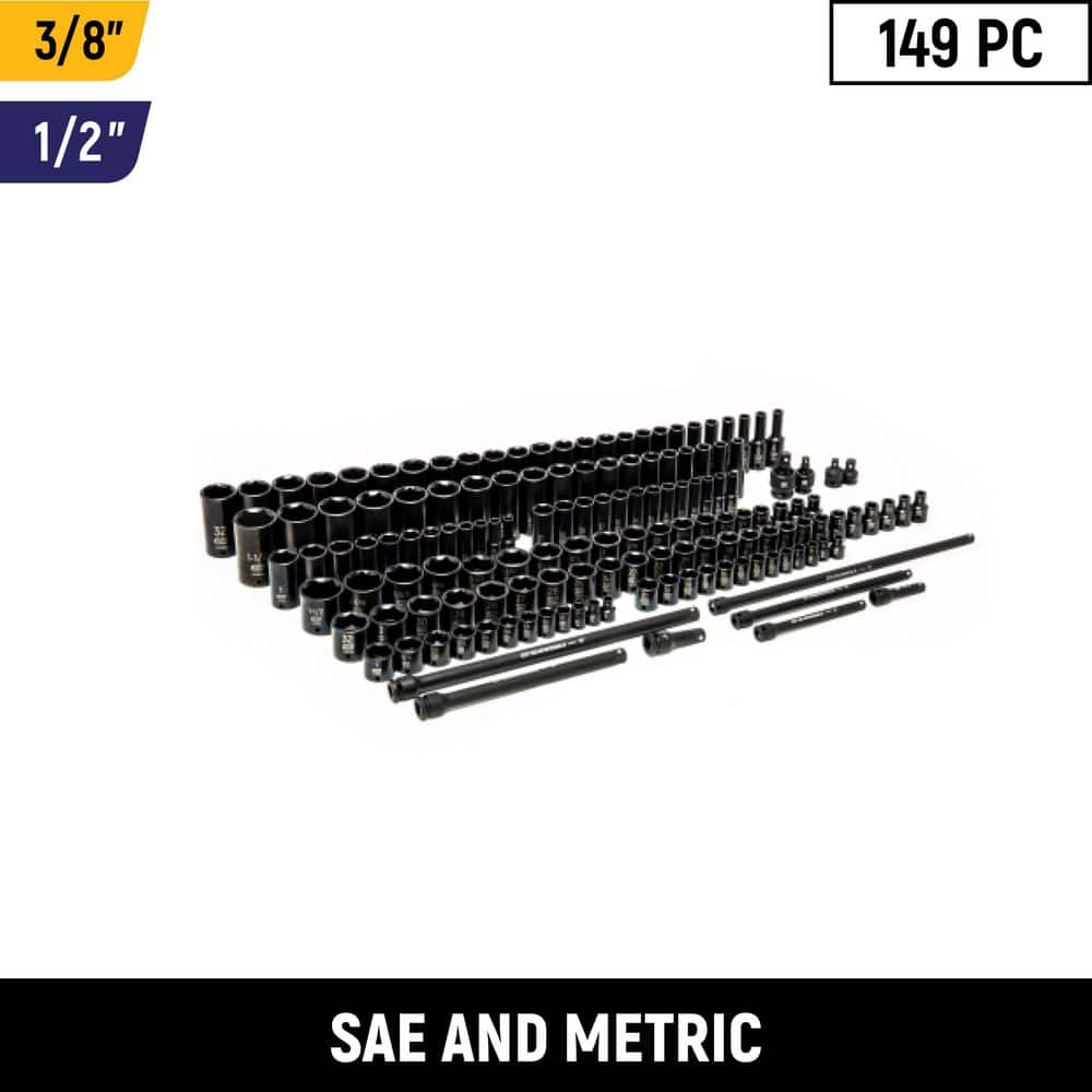 3/8 in. and 1/2 in. Drive 6-Point SAE/Metric Standard & Deep Master Impact Socket Set (149-Piece) price history on PriceWatchPro