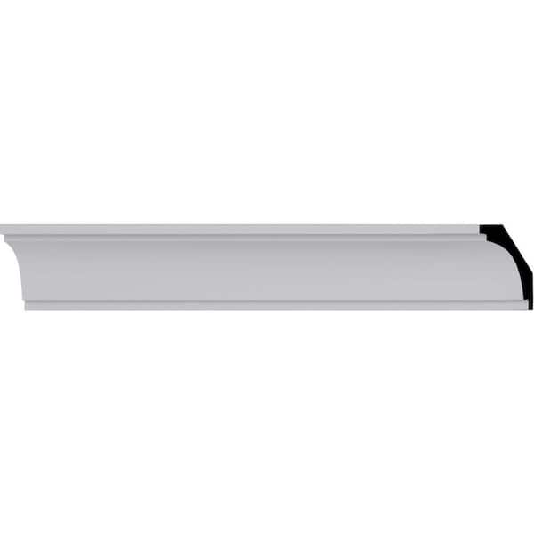 2-3/8 in. H x 2-3/8 in. P x 3-3/8 in. F x 94-1/2 in. L Polyurethane Classic Smooth Crown Moulding (8-Pack)