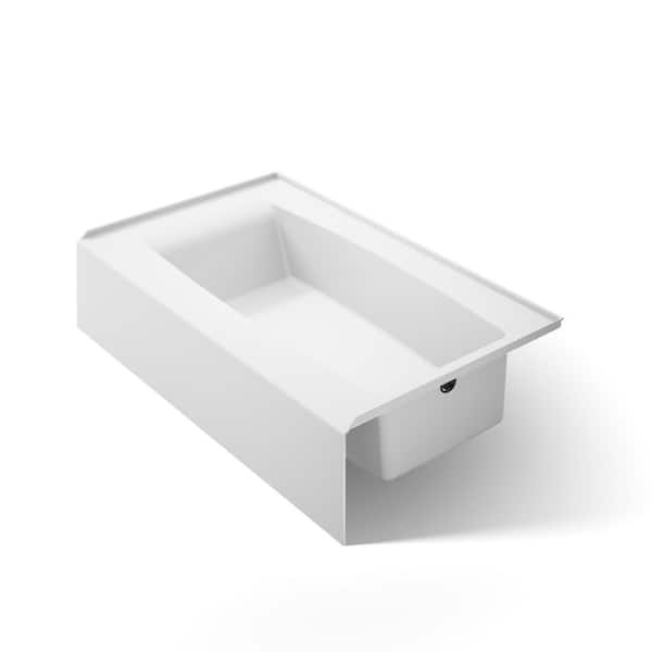 Elmbrook 60 in. x 36 in. Soaking Bathtub with Right-Hand Drain in White